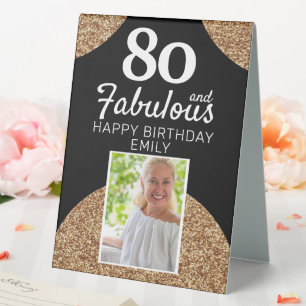 Plaque De Table 80 et Fabulous Gold Parties scintillant Photo 80e 