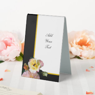 Plaque De Table Abeille sur roses rose jaune Fleurs