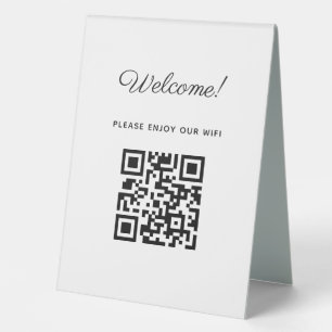Plaque De Table Affiche de bienvenue WIFI avec code QR