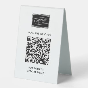 Plaque De Table Ajouter le code QR de l'entreprise et les informat