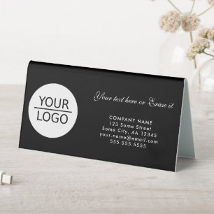 Plaque De Table Ajouter un logo Texte personnalisé Entreprise Prom