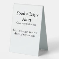 Alerte d'allergie alimentaire ajouter le nom texte