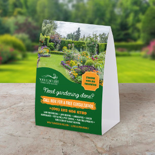 Plaque De Table Aménagement paysager jardinage Orange Vert Entreti