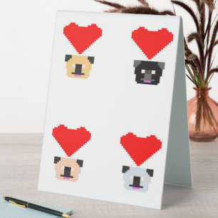 Plaque De Table Amoureux de les chiens carlins L'amour de tous l