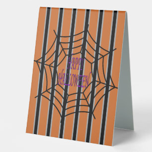 Plaque De Table Amusement et fantaisie Halloween Spider Webs