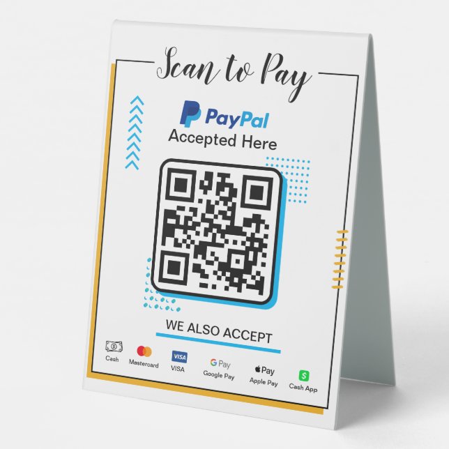 Plaque De Table Analyser pour payer le panneau Entreprise | Paieme (Verso)