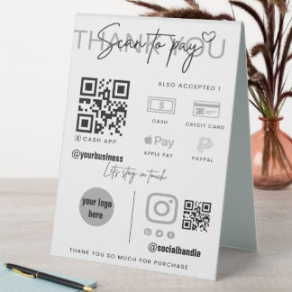 Plaque De Table Analyser pour payer QR Code de l'entreprise Signal