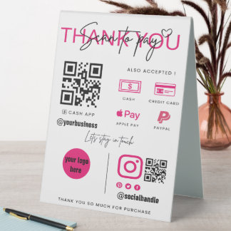 Plaque De Table Analyser pour payer QR Code de l'entreprise Signal