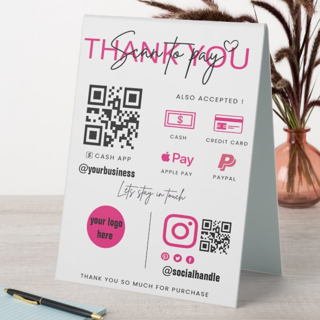 Plaque De Table Analyser pour payer QR Code de l'entreprise Signal (En SItu (Tableau))