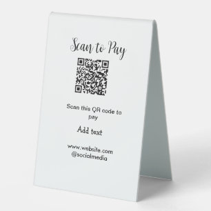 Plaque De Table Analyser pour payer scanner code QR ajouter des dé