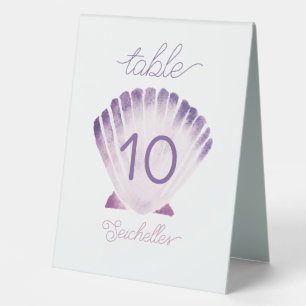 Plaque De Table Aquarelle Coquillage Violet Sous la Mer