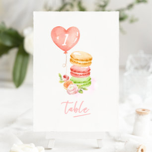 Plaque De Table Aquarelle Macarons fête d'anniversaire
