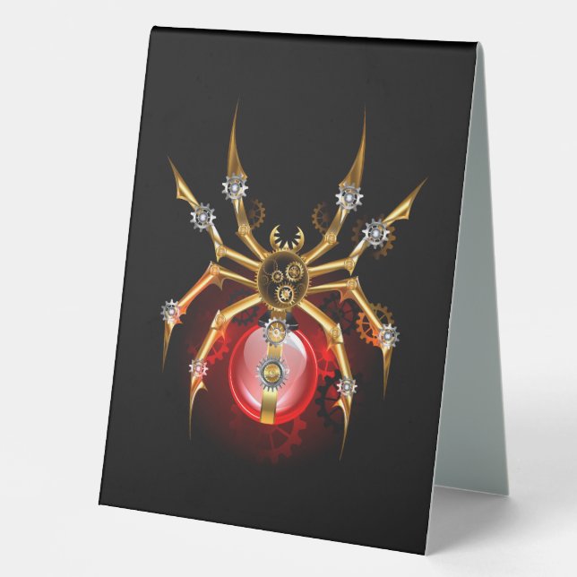 Plaque De Table Araignée en vapeur noire (Recto)