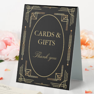 Plaque De Table Art Déco élégant Table Tente Cartes & Cadeaux