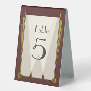 Plaque De Table Art déco swanky dans le panneau de la tente en tab