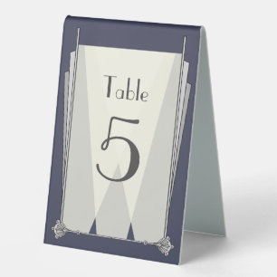Plaque De Table Art déco swanky en table bleue Tente