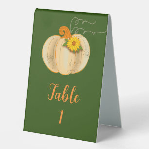 Plaque De Table Automne Citrouille blanc  Tablette Signer Mariage 