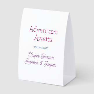 Plaque De Table aventure attend couple douche nom date rose bleu