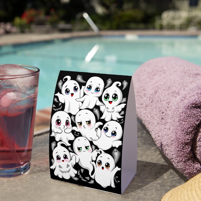 Plaque De Table Baby Ghosts Éffrayant mignon Halloween humeur (InVersositu (sur table))