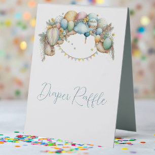 Plaque De Table Baby shower à ballon arc-en-ciel