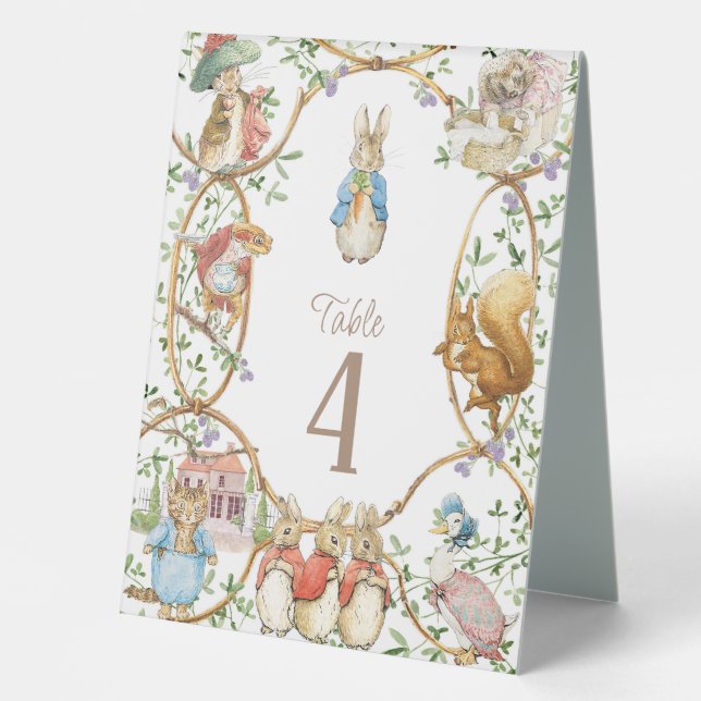 Plaque De Table Baby Shower Classique de Pierre Lapin (Recto)