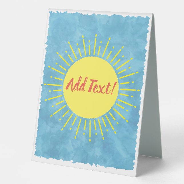 Plaque De Table Baby shower d'aquarelle Sunshine Arrière - plan pe (Recto)