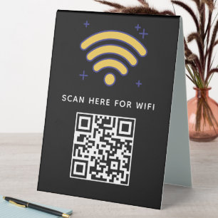 Plaque De Table Balayage de code QR Wifi pour connecter auto-adhés
