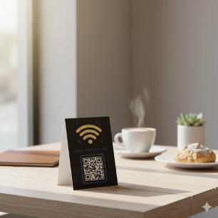 Plaque De Table Balayage de code QR Wifi pour connecter auto-adhés