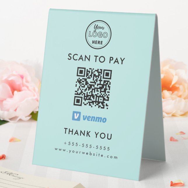 Plaque De Table Balayage professionnel du code Venmo QR pour payer (In SItu (Mariage))