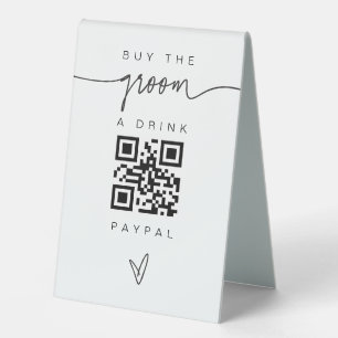 Plaque De Table Barre de boissons de chambre Signer QR Code Cash M
