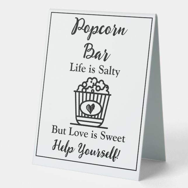 Plaque De Table Barre Popcorn | Connexion Mariage (Recto)