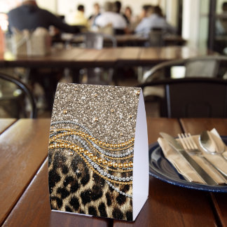 Plaque De Table Beautiful Trendy Leopard Faux Animal Print
