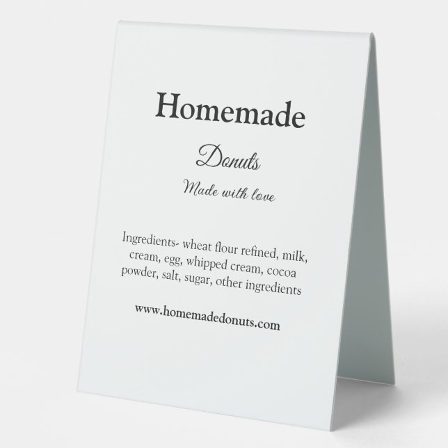 Plaque De Table beignets faits maison avec amour ajouter site de t (Recto)