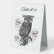 Belle Chouette et Orchidées Numéro de tableau
