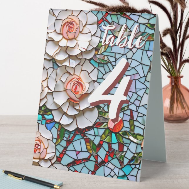 Plaque De Table Belle mosaïque Faux Numéro de Mariage (En SItu (Tableau))