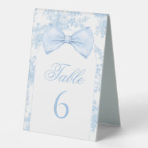 Bleu Toile Bow Floral Baby Boy Douche Numéro de ta