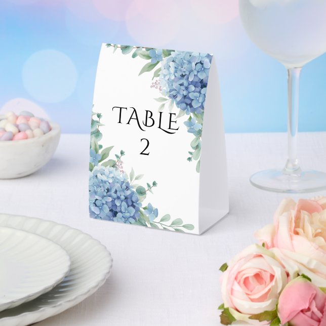 Plaque De Table Blue Hydrangea Floral Wedding  (Insitu (mariage))