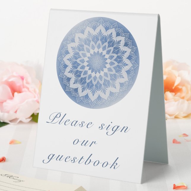 Plaque De Table Blue Lace Mandala Wedding (In SItu (Mariage))