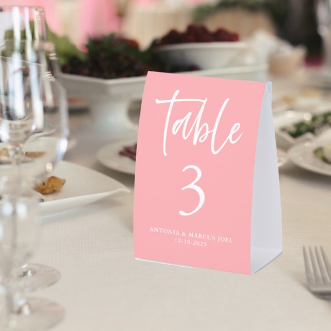 Plaque De Table Blush Pink Wedding Table Number  (Créateur téléchargé)