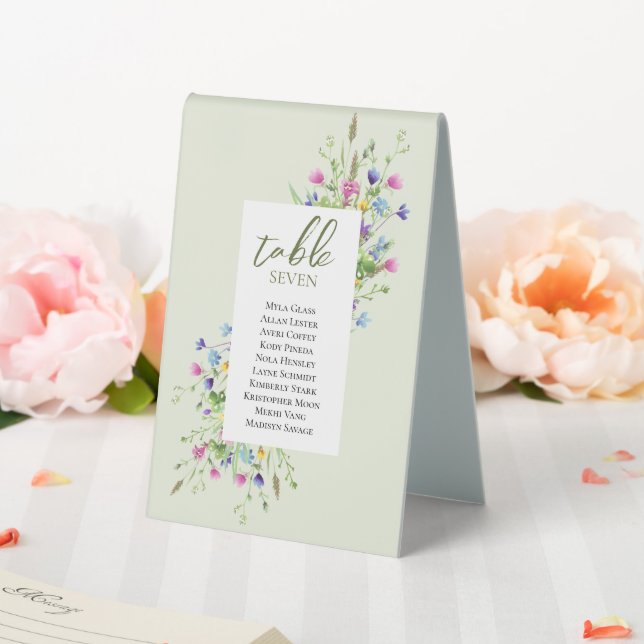 Plaque De Table Boho chic Fleur sauvage Script Mariage Cartes de P (In SItu (Mariage))