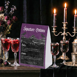 Plaque De Table Boissons Gothiques Corbeau Violet Sombre Pour Touj
