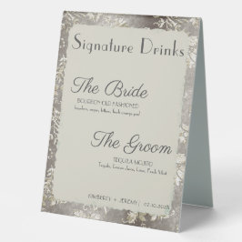 Plaque De Table Boissons Vintages élégantes et signées
