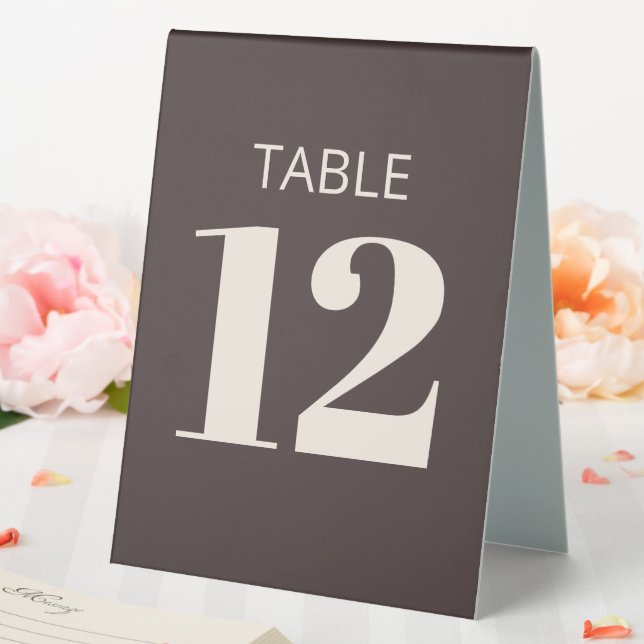Plaque De Table Bold Basic Brown Modern Reception Table Number (In SItu (Mariage))