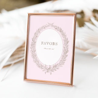 Plaque De Table Bonjour Bebe French Patisserie Baby shower Rose