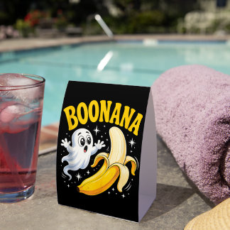 Plaque De Table Boonana Cute Ghost Banana Halloween
