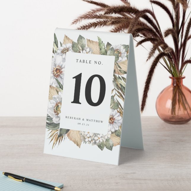 Plaque De Table Botanique blanche Bohême (En SItu (Tableau))