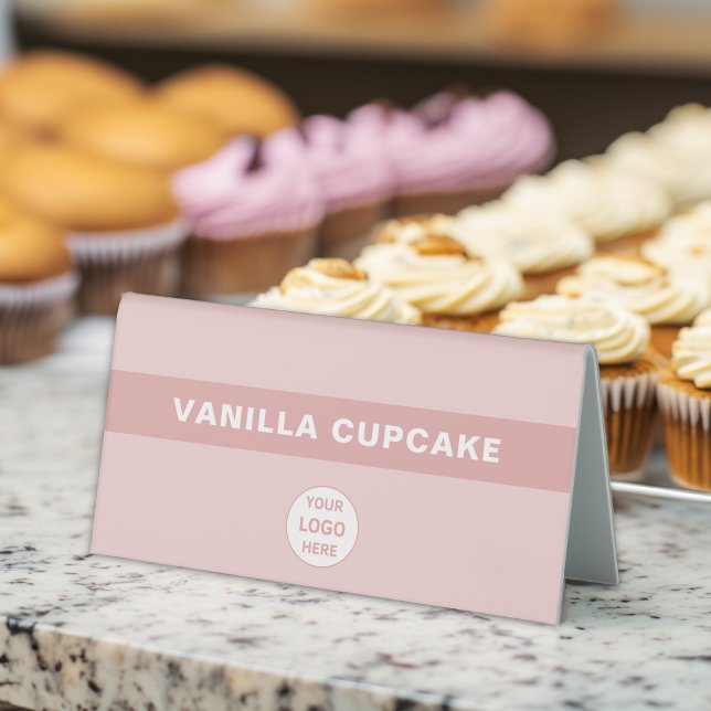 Plaque De Table Boulangerie Logo personnalisé Produit d'affaires r (Bakery Custom Logo Pink Business Product Table Tent Sign)
