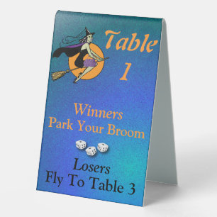 Plaque De Table Bunco Halloween Dice Witch Table Un