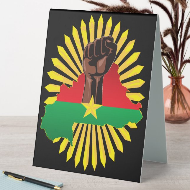 Plaque De Table Burkina Faso Carte, drapeau et première révolution (En SItu (Tableau))