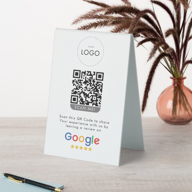 Plaque De Table Business Review On Google QR Code Rating (En SItu (Tableau))